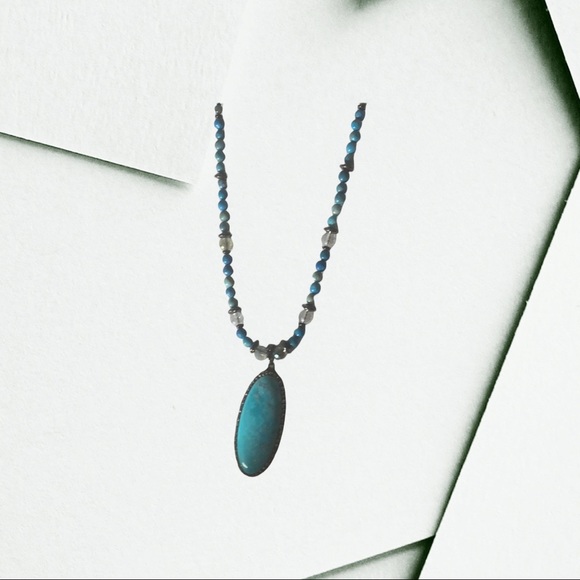 Handcrafted Genuine Turquoise Necklace set - Picture 6 of 12